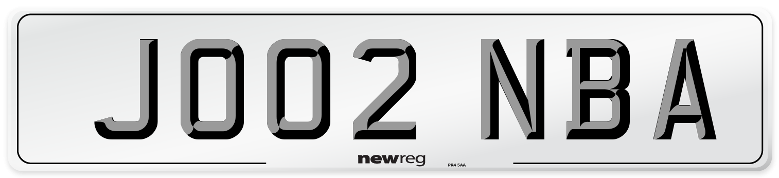 JO02 NBA Number Plate from New Reg